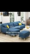Blue corner sofa set 7 seater in different look