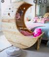 Moon baby cot solid wood