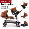Babyfond Leather 3 in 1 Twins Stroller / Pram (Imported from UK)