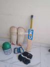 Hard ball cricket kit  keeping gloves batting gloves  batting pads bat