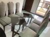 Brand New Glass Dining Table with 8Solid wood Chairs