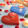 Customized Name Heart Shaped Tea Candles