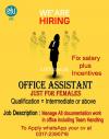 Office Assistant only for females
