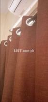 Curtains available beautiful fabric 3 pcs set colour chocolate brown