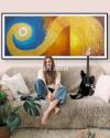 Abstract Painting of size 7.5 ft x 3 ft on 3 panels of 2.5ft x 3 ft ea
