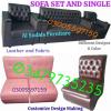 Single sofa & set leather fabric all desgn color make bed almari table