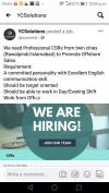 Call center agent required