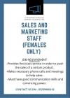 Sales & Marketing Staff (Female)