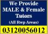 Get Male/Female Tutors at your home (All Rwp Areas & Bahria/DHA.Askari