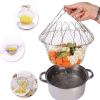 Kitchen Gadgets Foldable Stainless Steel Fry Basket Chef Basket