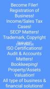 Company, NTN, GST, ISO, Trademark, PEC, Tax Returns, Tax & SECP Cases