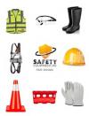 Safety Vest,Road Cones, Road Barrier, Shoes, Safety Gloves, Harness