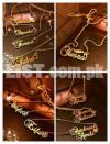 Luxury Branded Name Customize Necklace Bracelet Pendant Golden Color