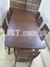 INTERWOOD DINNING TABLE WITH 8 CHAIRS