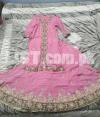 langaa shafoon khapra original heavy work  waddling dress pink color