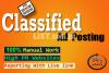 I will do classified ads posting on top classified ad posting sites
