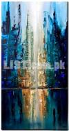 Canvas Handmade Modern Abstract City Art Painting Ready to hang