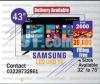 43inch Samsung uhd led tv 1year warranty