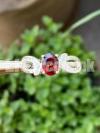 Natural Rhodolite Garnet Ladies Silver Ring