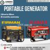 Portable Generator firman model 6500,Battery,engine oil, gaskit 6Kva